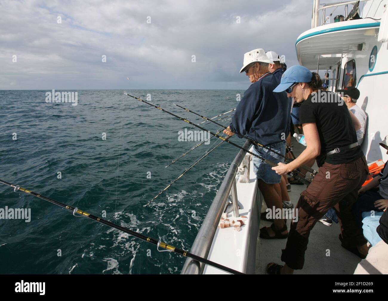 People deep-sea fish in the Atlantic Ocean, March 19, 2009 on the