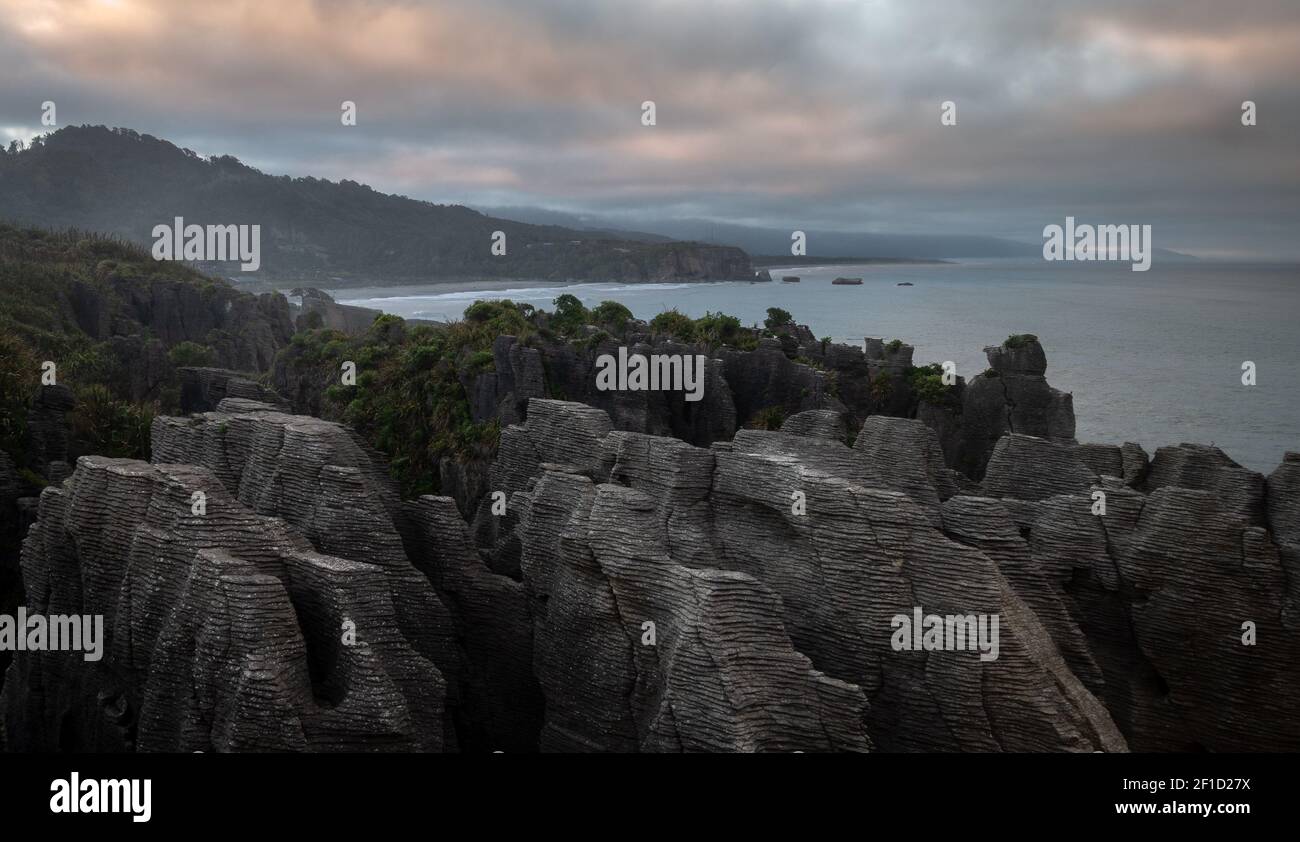 Unusual rock formations on ocean´s coast shot during sunrise, Picture ...