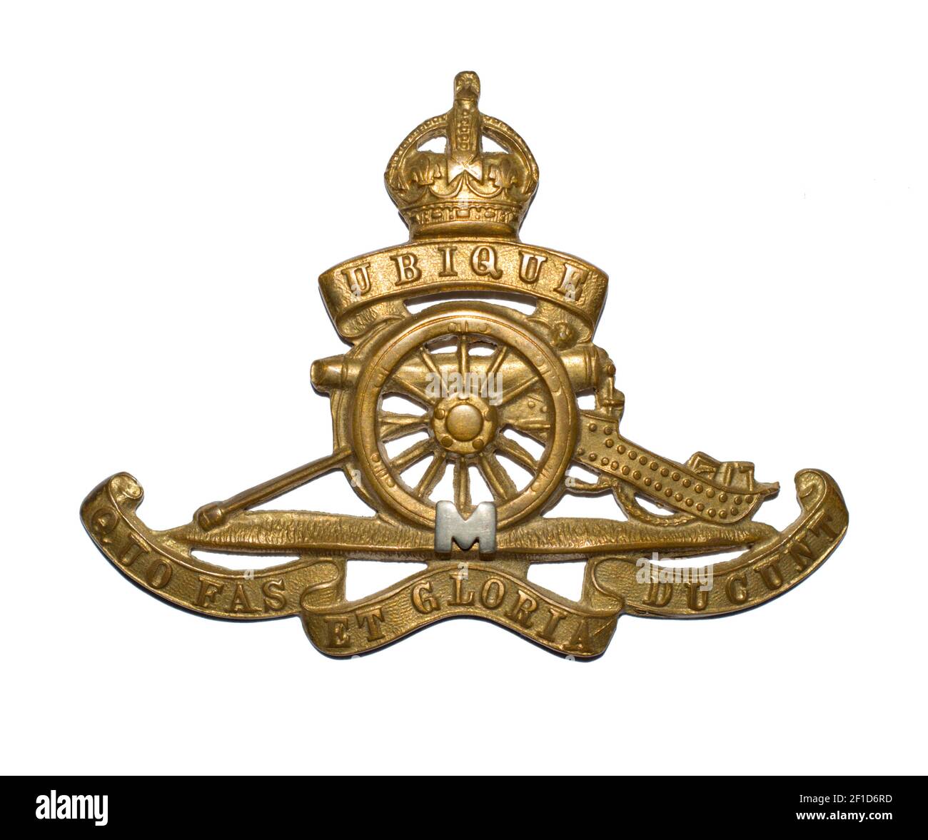 A cap badge of the Royal Artillery Militia c. early 20th centuary. Stock Photo