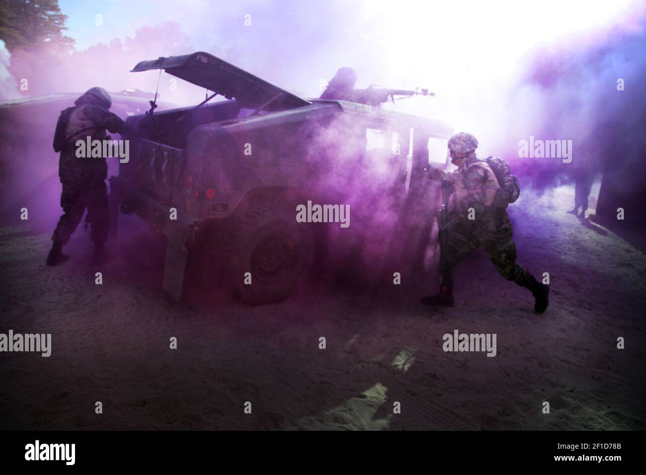 US Air Force airmen train in a mock ambush scenario during a weeklong ...