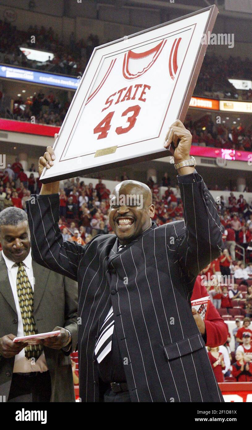 Lorenzo Charles, the basketball player who clinched N.C. State's 1983 NCAA  championship with a game-winning dunk, is seen in this file photo from  February 16, 2008. Charles died Monday June 27, 2011