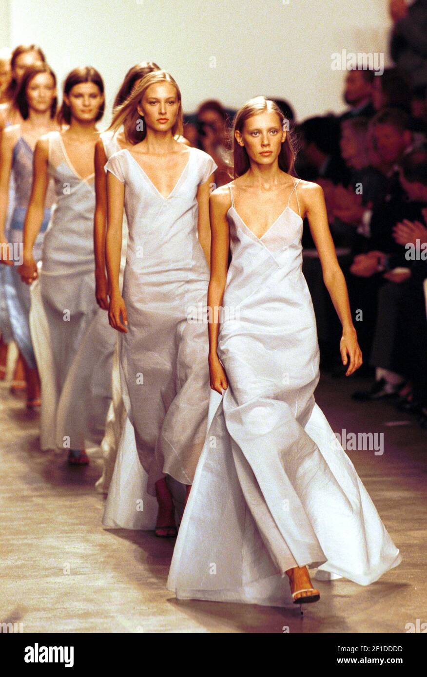KRT FASHION STORY SLUGGED: KLEIN KRT PHOTOGRAPH BY TODD PLITT/KRT (KRT104 -  September 19 ) Models for designer Calvin Klein wear dresses from the Calvin  Klein Spring 2000 Collection during New York's
