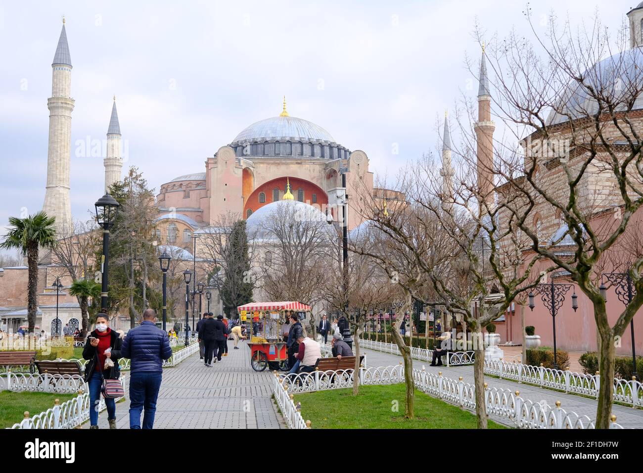 Facade, outside of Hagia sophia mosque now,before museum and ancient ...