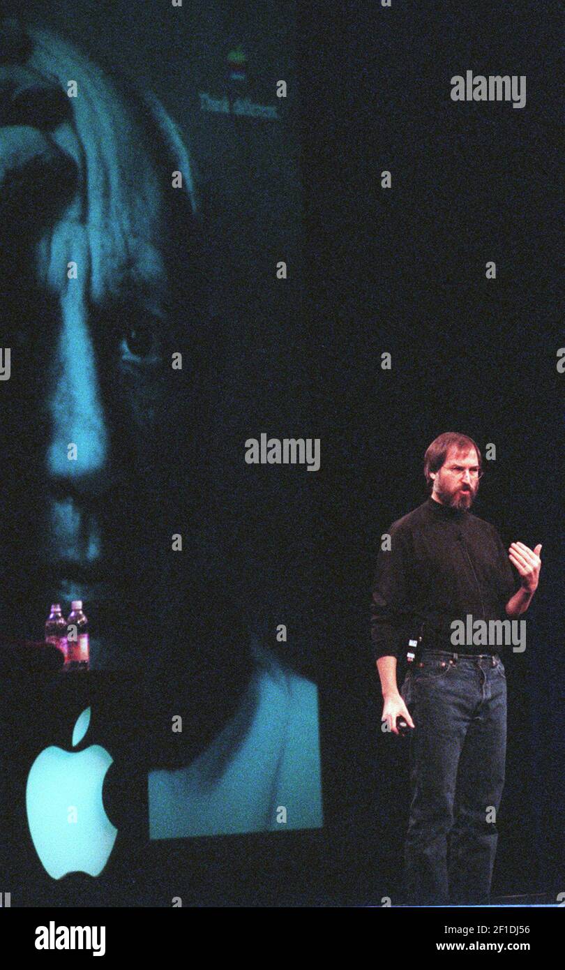 In this January 6, 1998 file photograph, Steve Jobs, interim CEO of