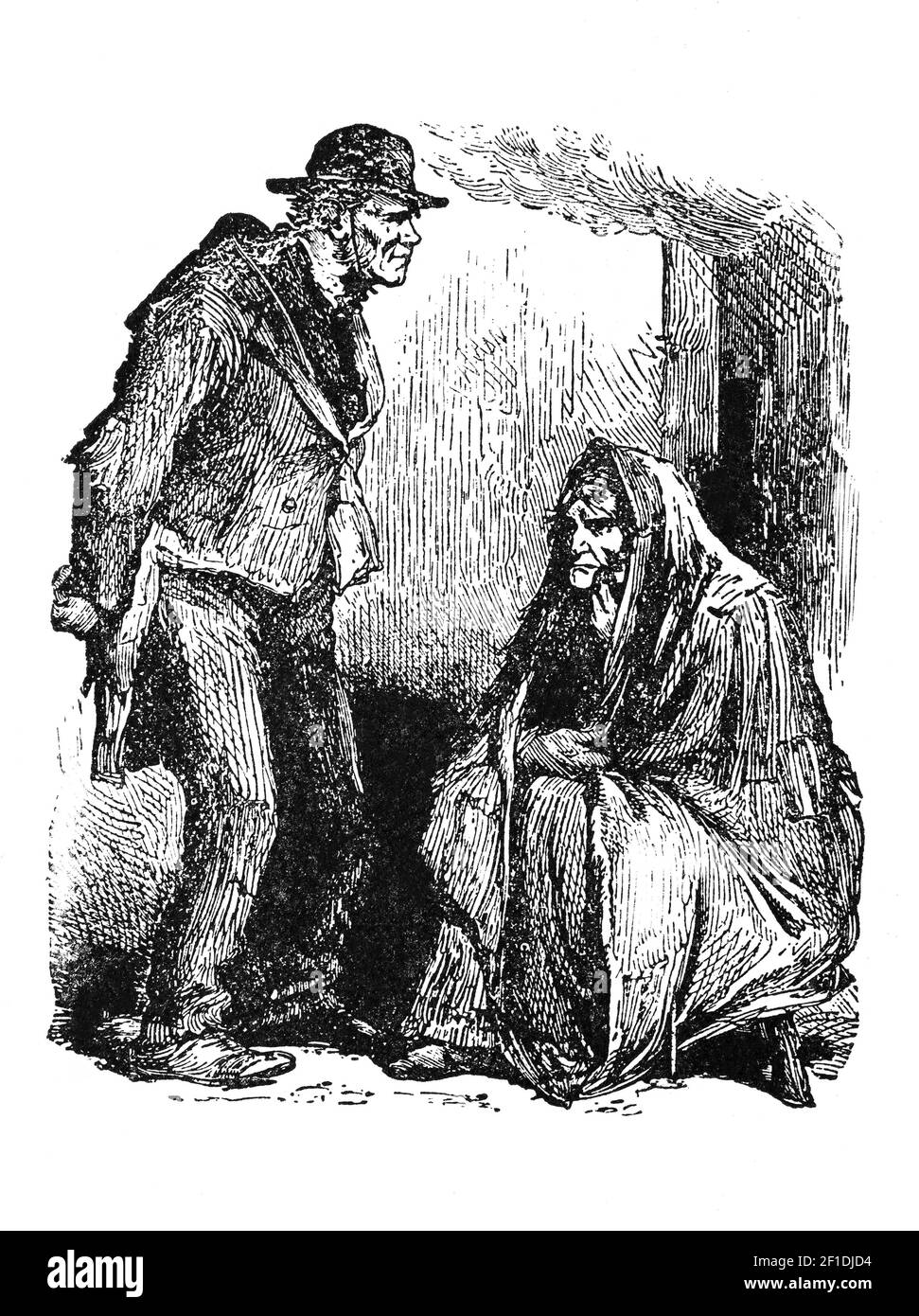 A 19th Century illustration/cartoon of the King of the Claddagh. He was the leader of the Claddagh community in Galway City, Ireland,  who was charged with being the arbiter in any disputes. A new king was chosen on St. John's Day, 23rd June. Stock Photo