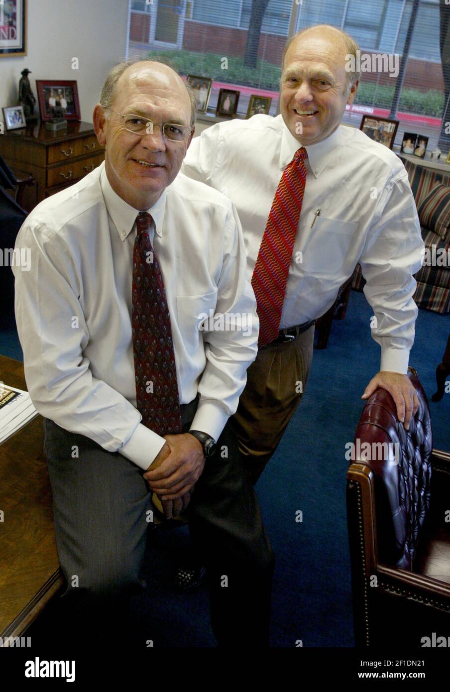Donald Tomnitz, right, is shown with D.R. Horton founder and chairman
