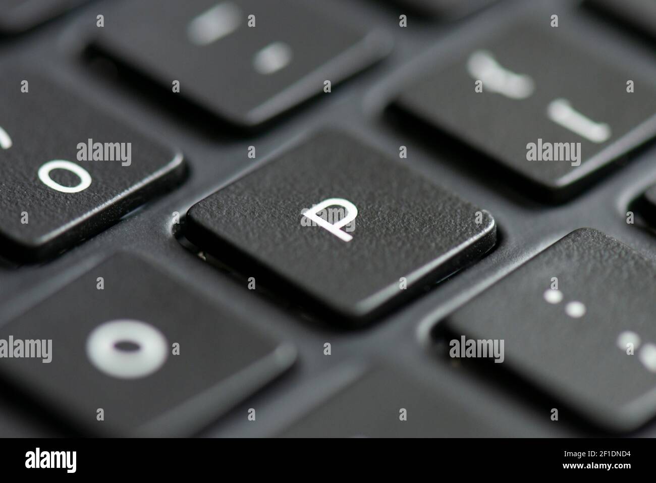 Letter P key on a laptop keyboard Stock Photo - Alamy