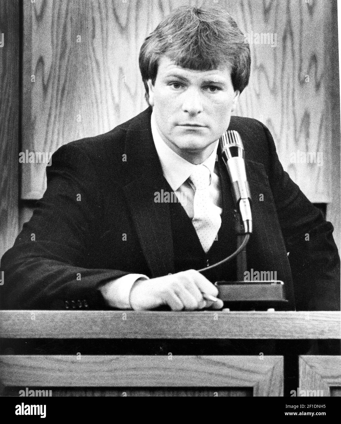 ** FILE **Kevin Coe is seen in this 1981 file photo testifying during his rape trial in Spokane, Wash. Washington state on Wednesday, Aug. 30, 2006, took the first steps to keep Coe, convicted in the notorious 'South Hill Rapist' case, in custody even as he completes his prison sentence. Attorney General Rob McKenna filed court documents requesting a hearing in Spokane County that could determine whether Coe should be sent to the state's civil commitment facility for violent sexual predators on McNeil Island, southwest of Tacoma. (Photo by The Spokesman-Review) *** Please Use Credit from Credi Stock Photo