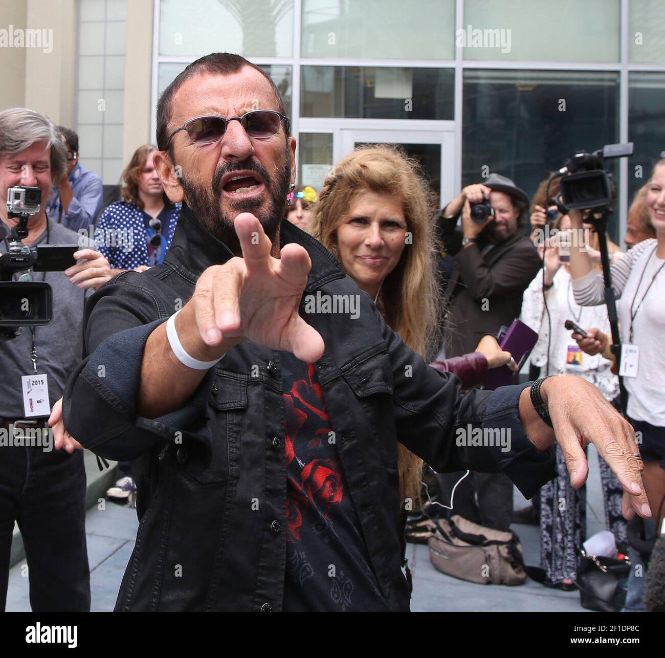 07 July 2015 - Hollywood, California - Ringo Starr attends his 75th birthday fan gathering at Capitol Records. Photo Credit: F. Sadou/AdMedia *** Please Use Credit from Credit Field *** Stock Photo