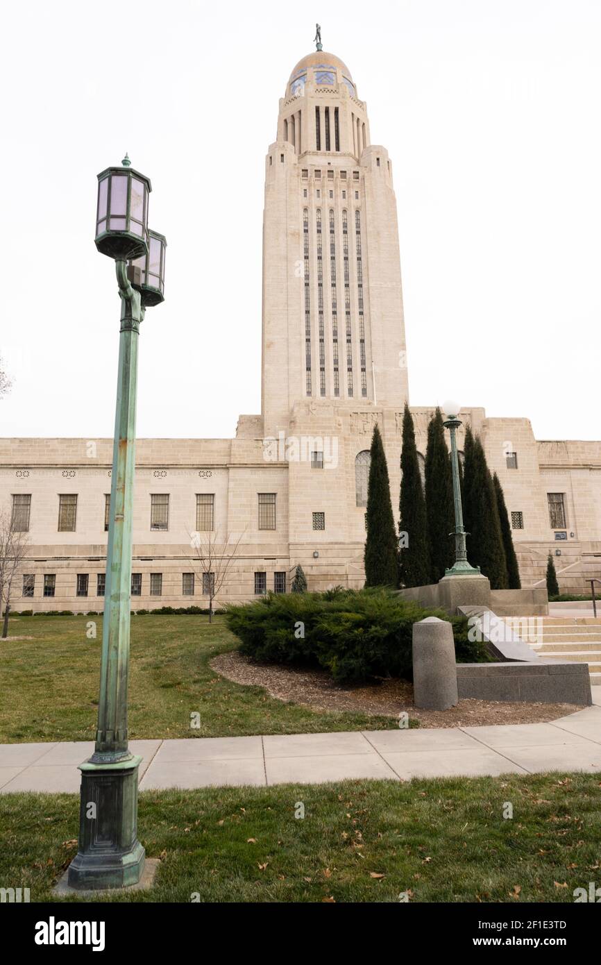 Lincoln Nebraska Capital Building Government Dome Architecture Stock