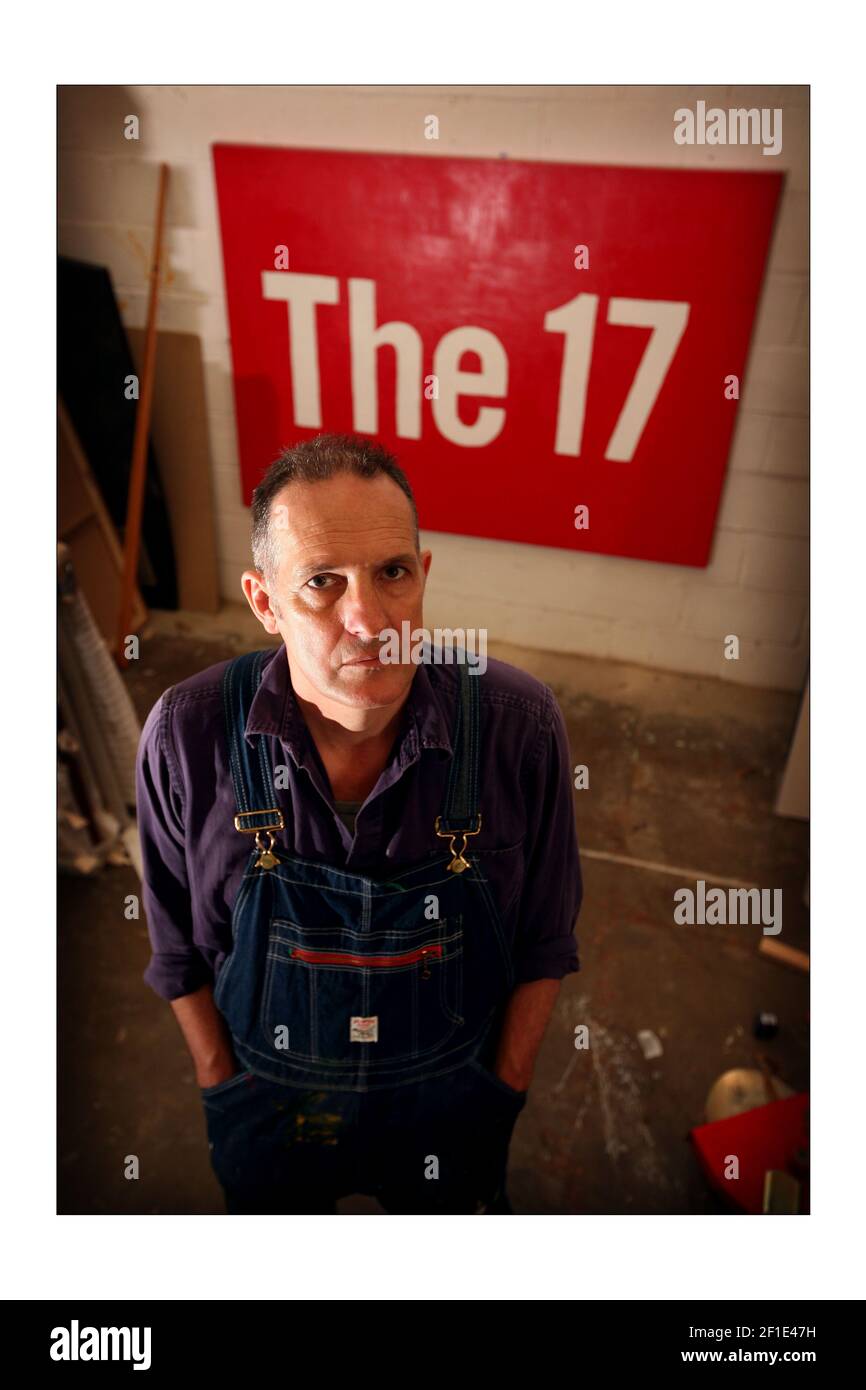Bill Drummond (ex KLF member and now large-scale artist) in his  storeroom/studio in Norwichphotograph by David Sandison The Independent  Stock Photo - Alamy