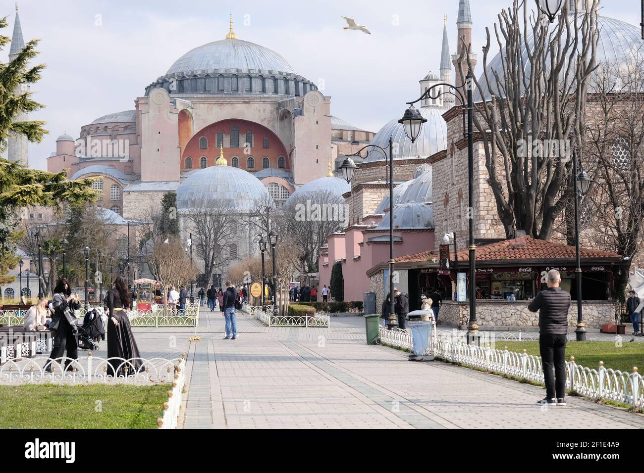 Facade, outside of Hagia sophia mosque now,before museum and ancient ...