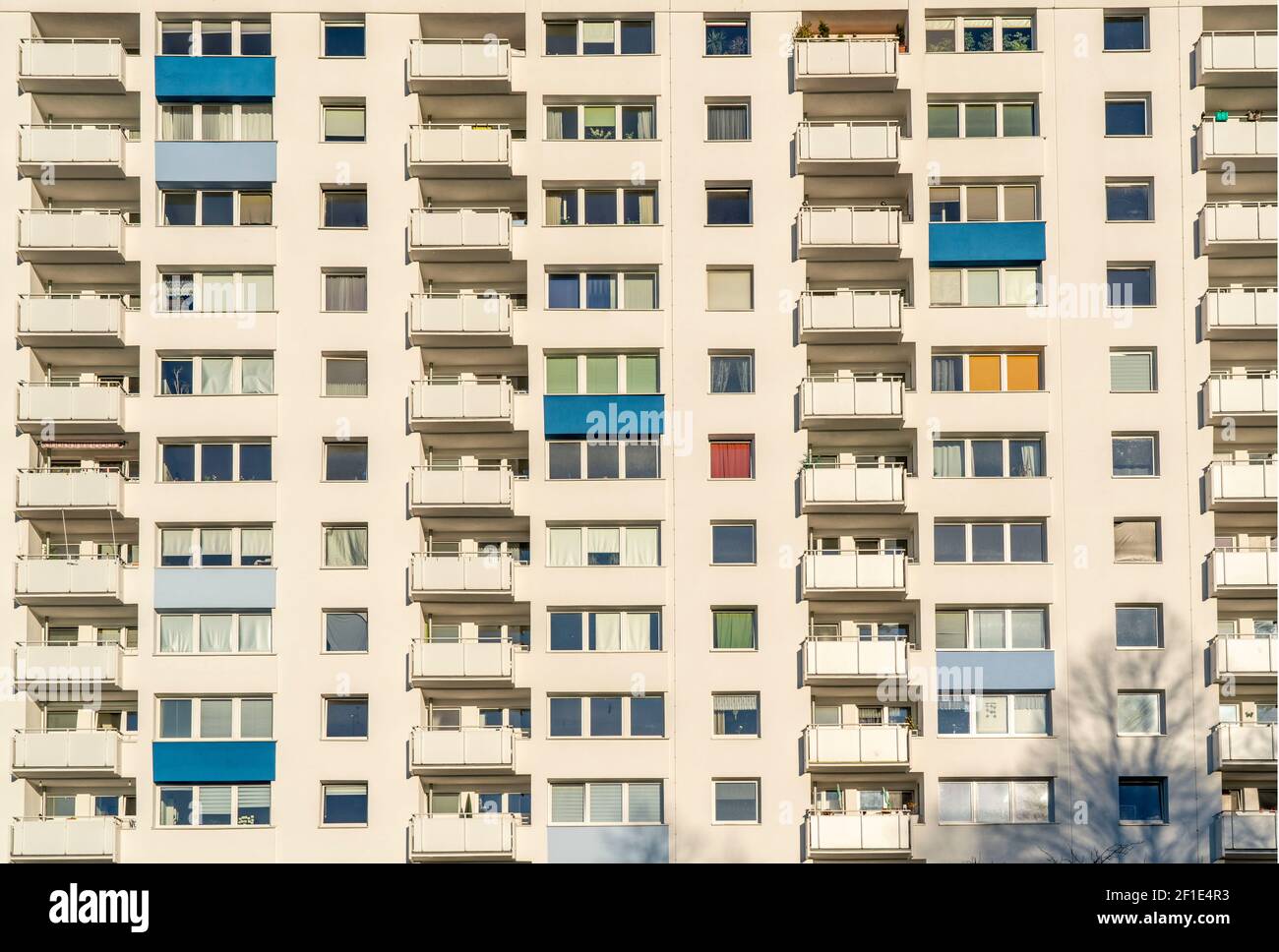 Facade of ahighrise residential building, 12 floors, rental flat