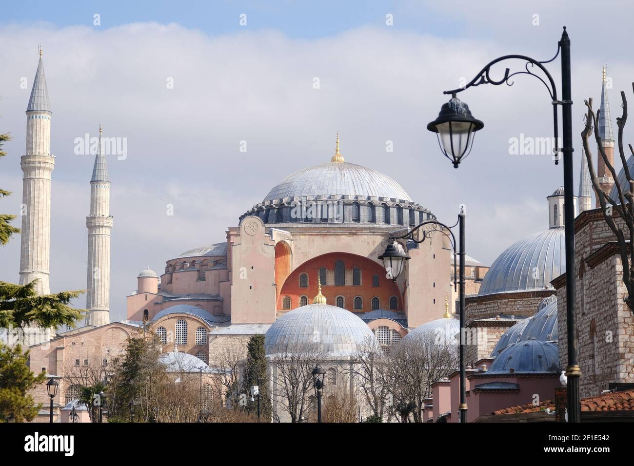 Facade, outside of Hagia sophia mosque now,before museum and ancient ...