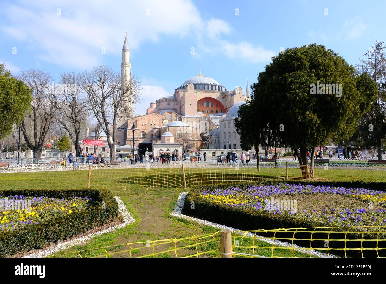 Facade, outside of Hagia sophia mosque now,before museum and ancient ...