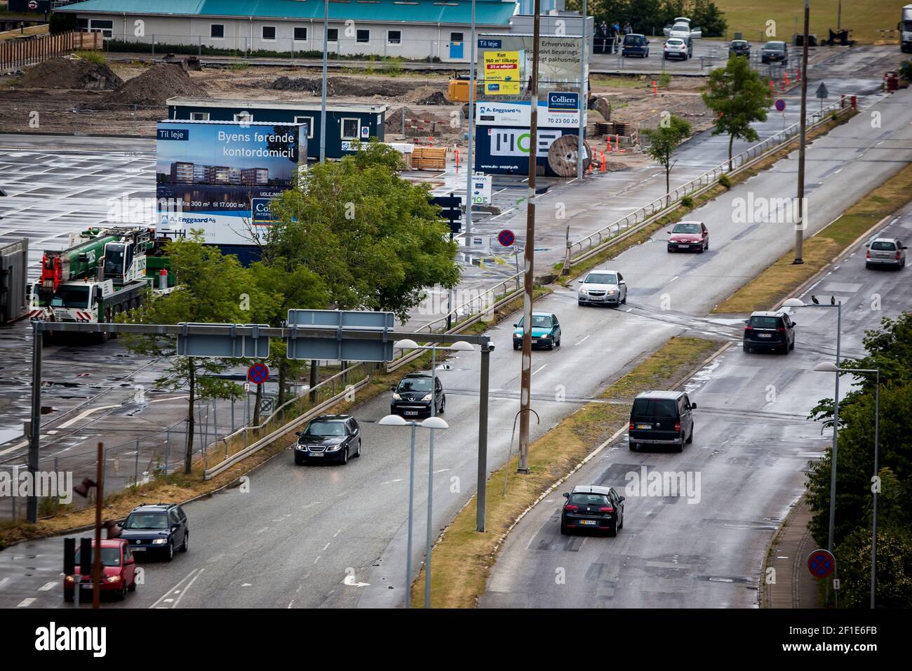 Traffic at a road in a danish city Stock Photo - Alamy