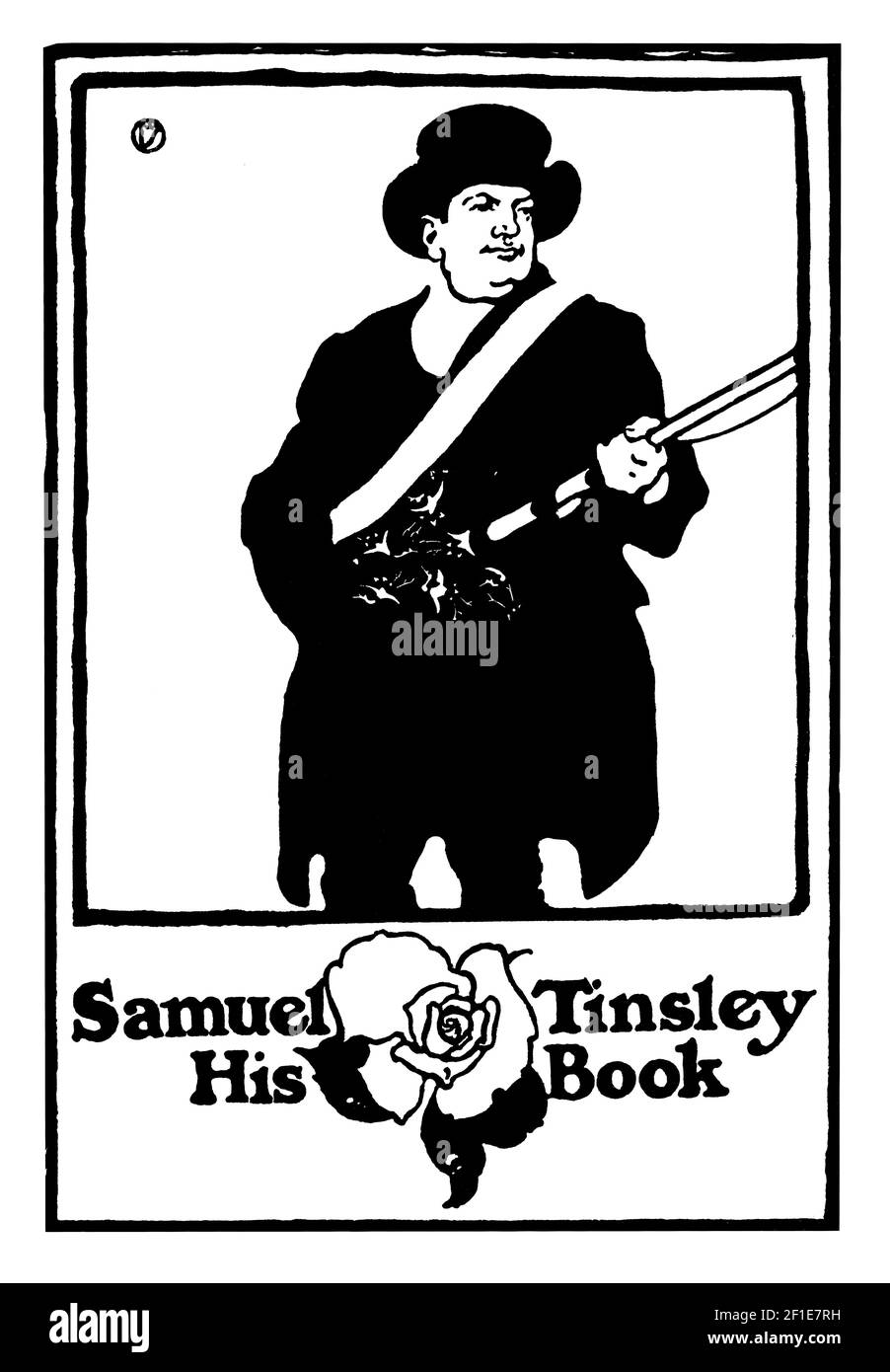 bookplate for famous chess player Samuel Tinsley, designed by Joseph W Simpson Stock Photo