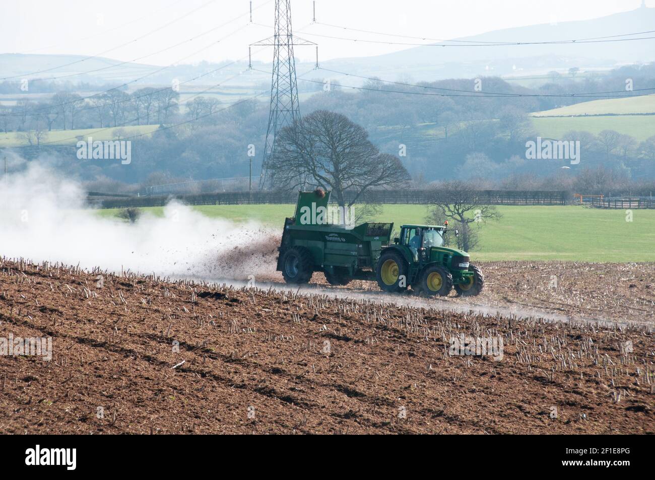 Around the UK - Farming - spreading manure Stock Photo