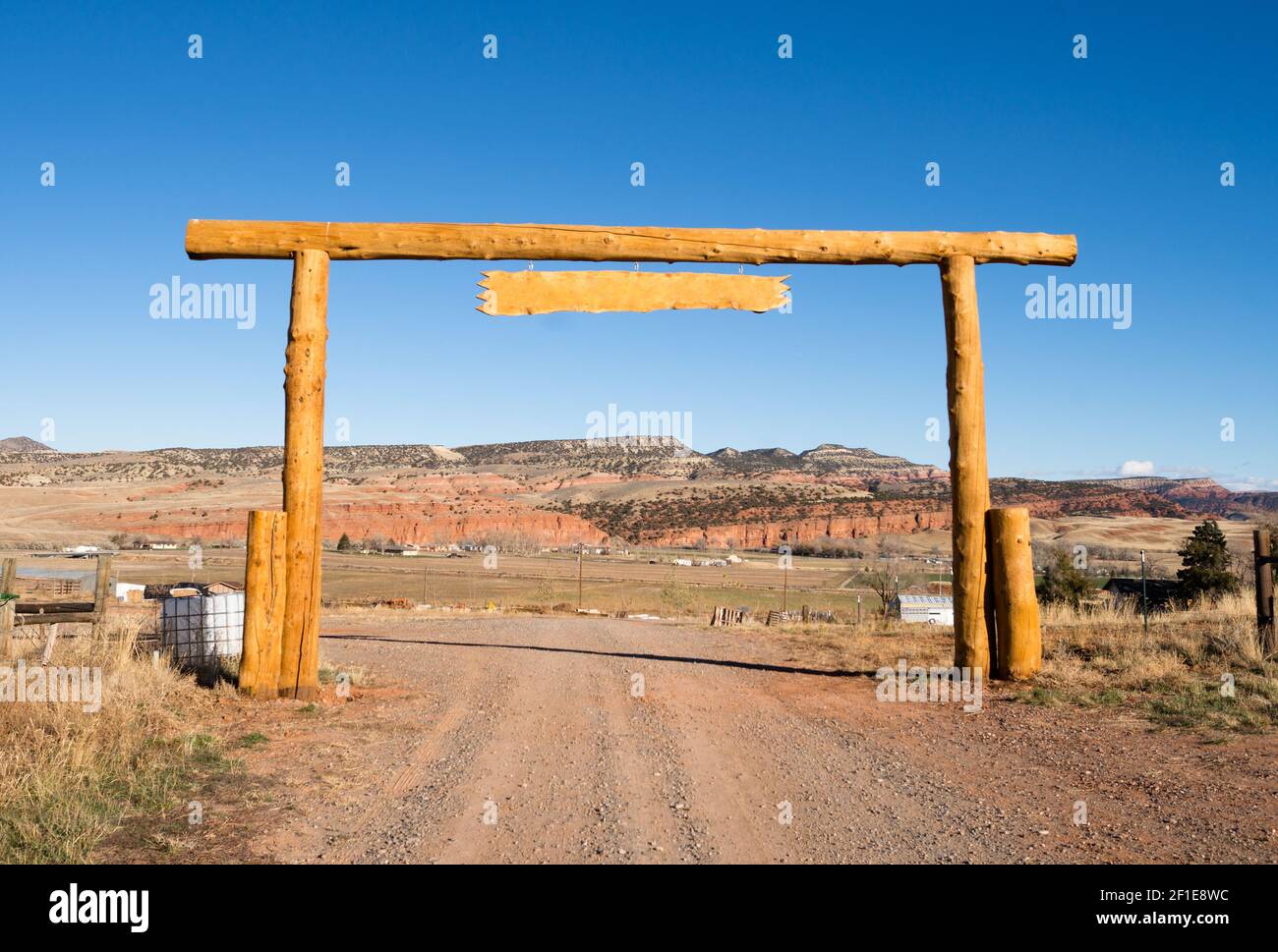 Ranch Entrance Gate Country Farm Marquee Stock Photo