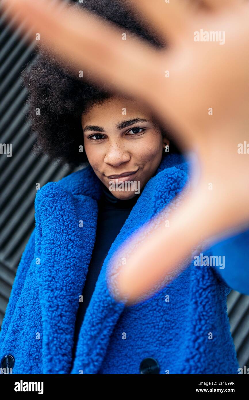Stock photo of beautiful african american girl posing and looking at ...