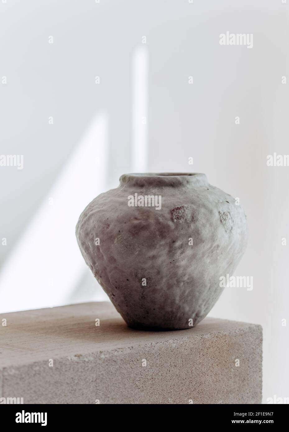 Authentic vases for modern interiors in a minimalist style, white colours Stock Photo