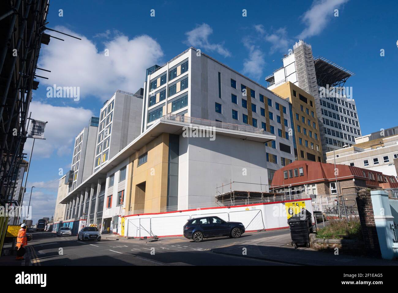 Redevelopment building work on the new sections of Royal Sussex County