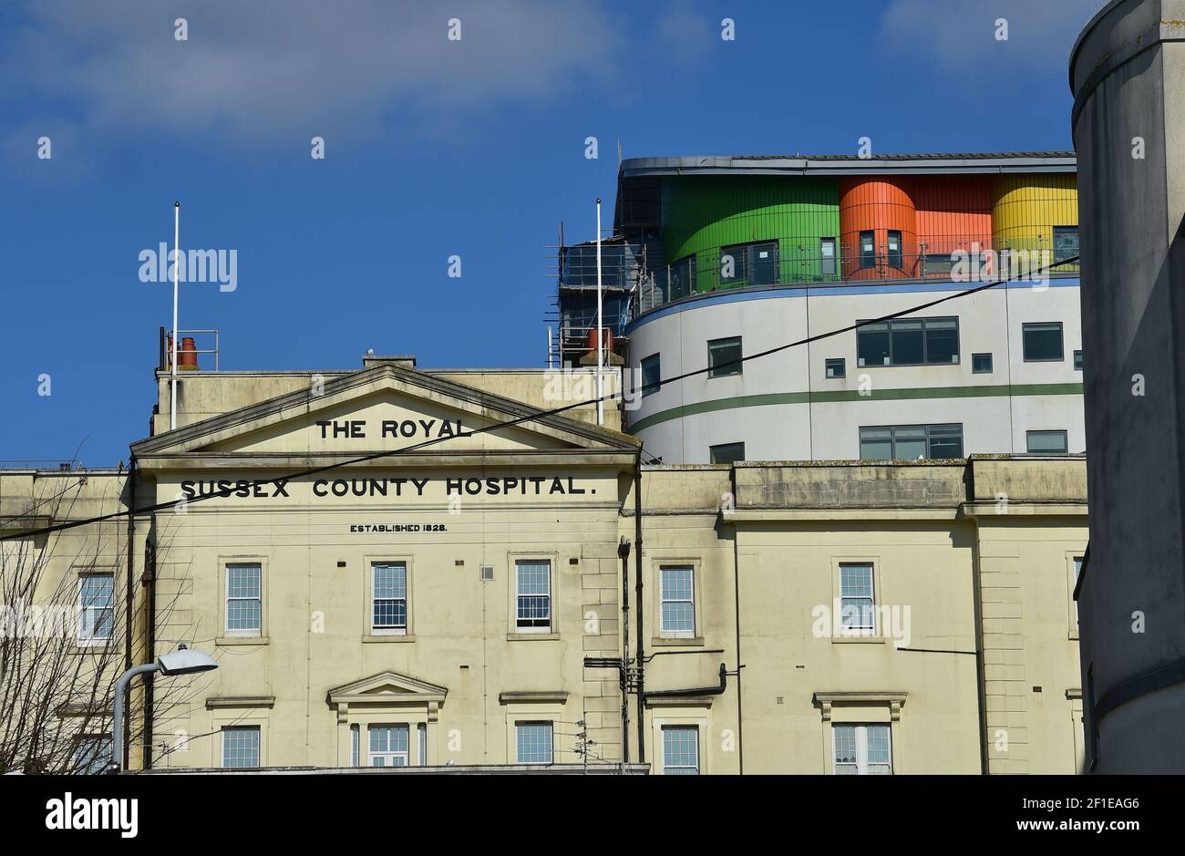Royal Sussex County Hospital RSCH in Eastern Road Brighton with the