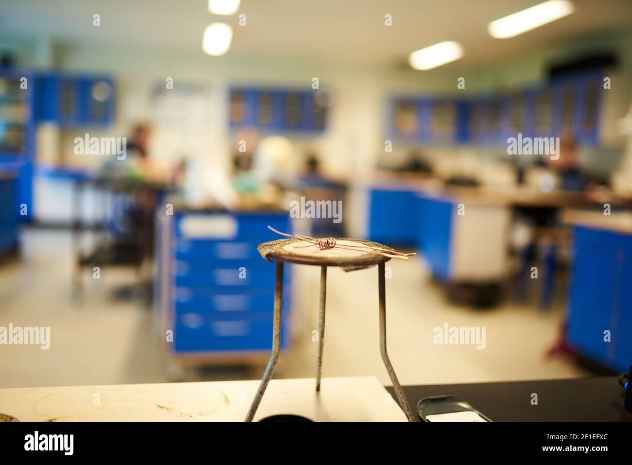 Closeup of fire equipment in psychics class in school Stock Photo - Alamy