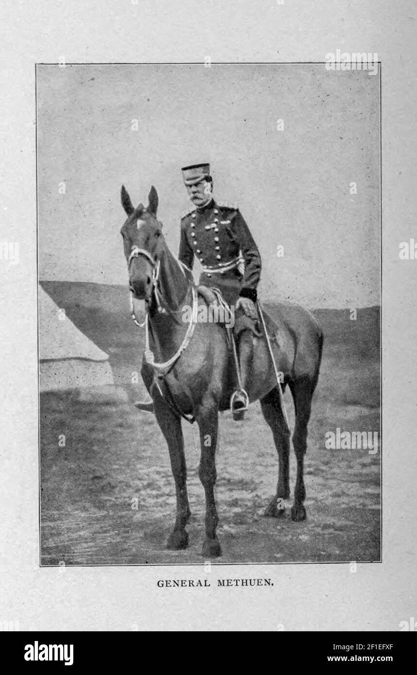 Field Marshal Paul Sanford Methuen, 3rd Baron Methuen, GCB, GCMG, GCVO, DL (1 September 1845 – 30 October 1932) was a British Army officer. He served in the Third Anglo-Ashanti War in 1873 and then in the expedition of Sir Charles Warren to Bechuanaland in the mid 1880s. He took a prominent role as General Officer Commanding the 1st Division in the Second Boer War. He suffered a serious defeat at the Battle of Magersfontein, during which he failed to carry out adequate reconnaissance and accordingly his artillery bombarded the wrong place leading to the Highland Brigade taking heavy casualties Stock Photo