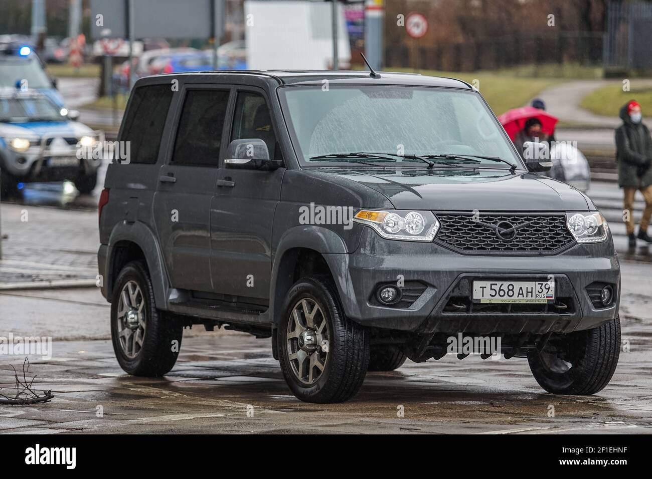 Gdansk, Poland 7th, March 2021 Russian UAZ Patriot SUV is seen in Gdansk, Poland on 7 March 2021 The UAZ Patriot model UAZ-3163 is a mid-size body on frame 4x4 SUV produced by the UAZ division of SeverstalAvto in Ulyanovsk, Russia. Credit: Vadim Pacajev/Alamy Live News Stock Photo