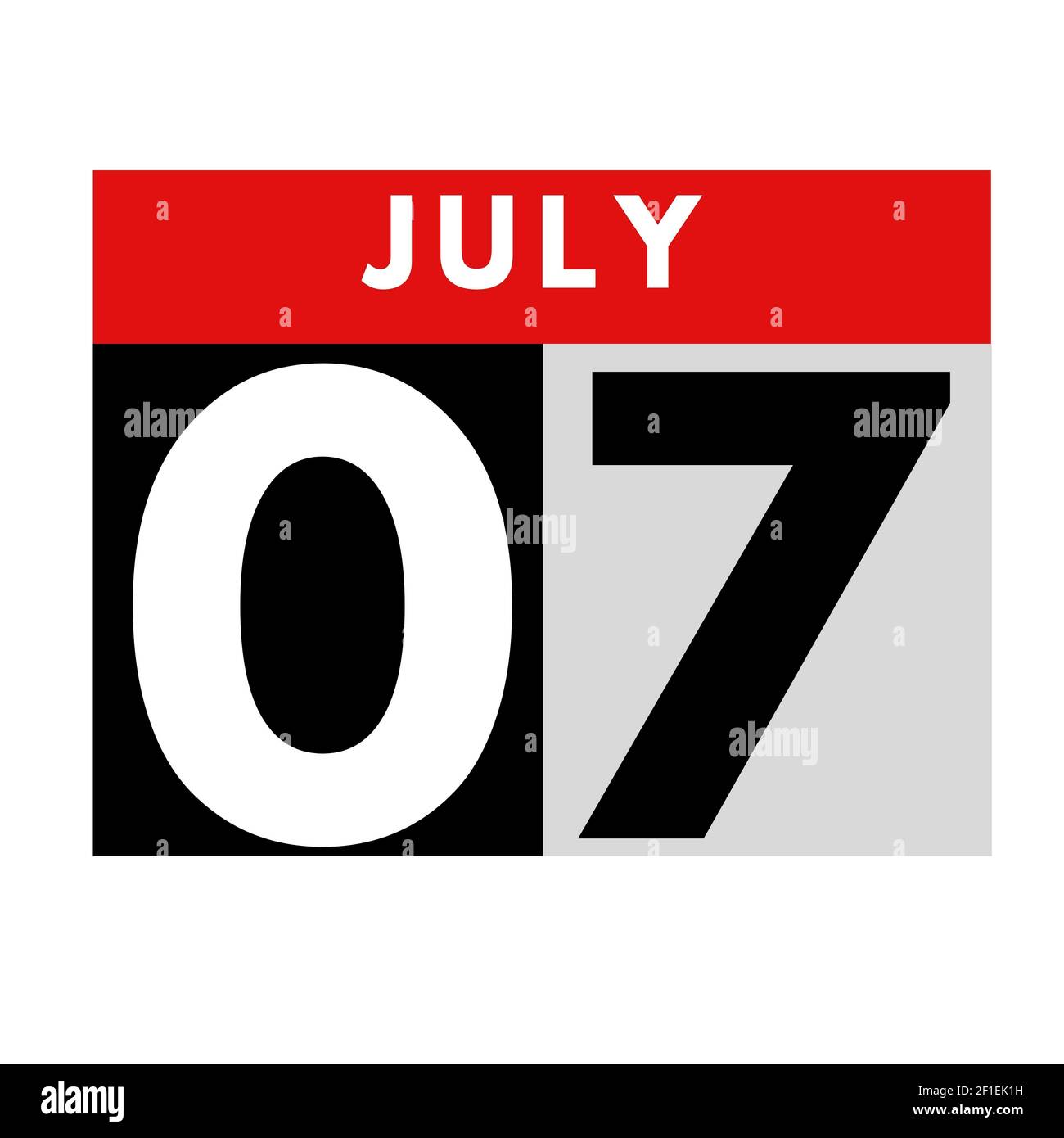 July 7 flat daily calendar icon date day month calendar for the