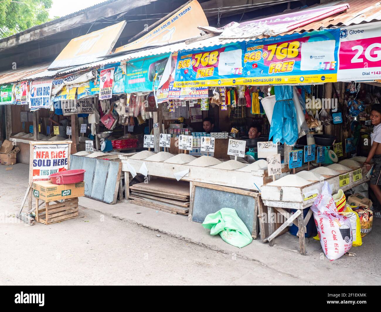 Maasim Public Market in the Sarangani Province of the Philippines. Maasim is located at the southernmost part of Mindanao, and is home to thousands of Stock Photo
