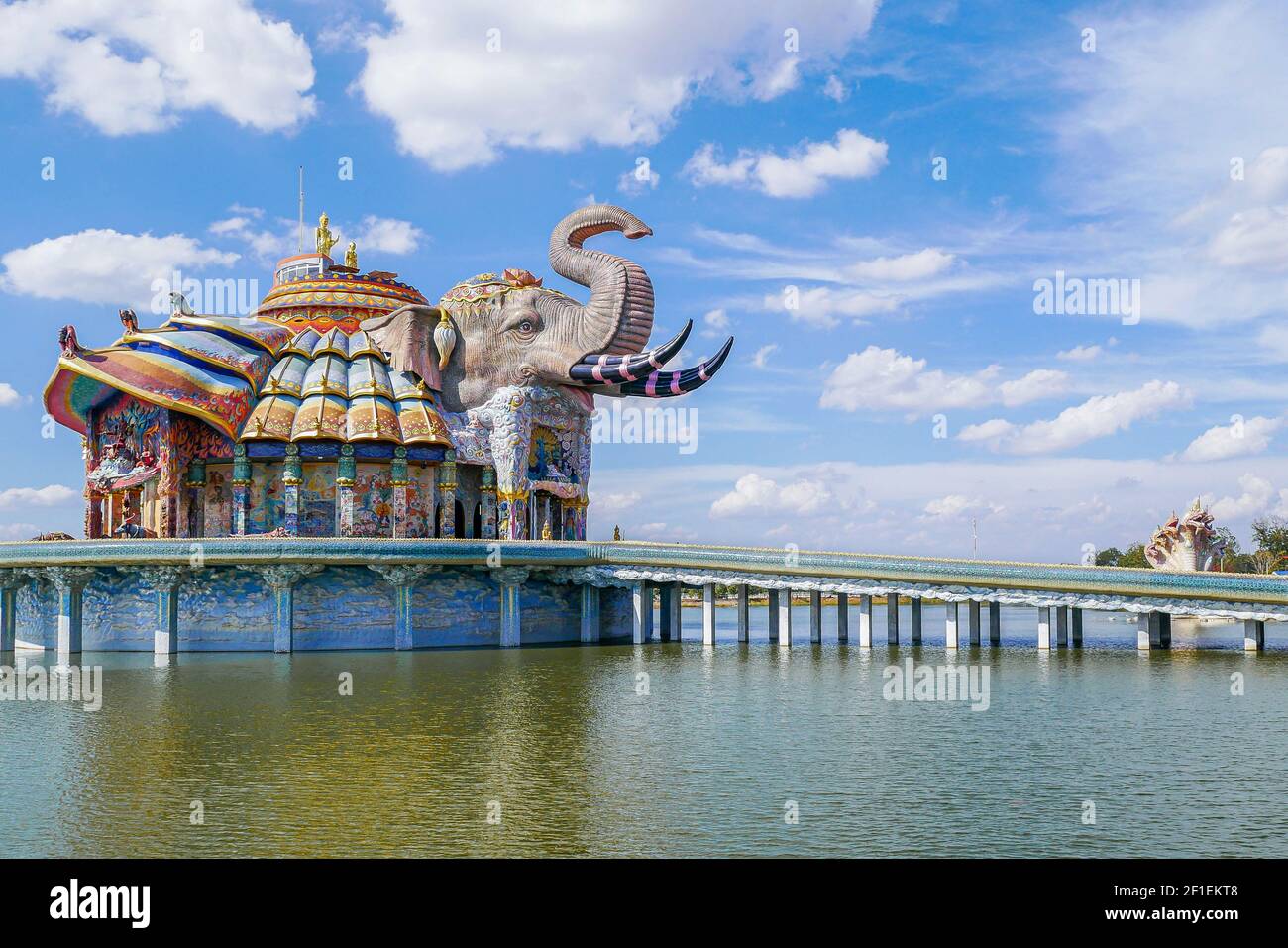 Wat Ban Rai Elephant Temple in Korat Nakhon Ratchasima, Thailand Stock Photo