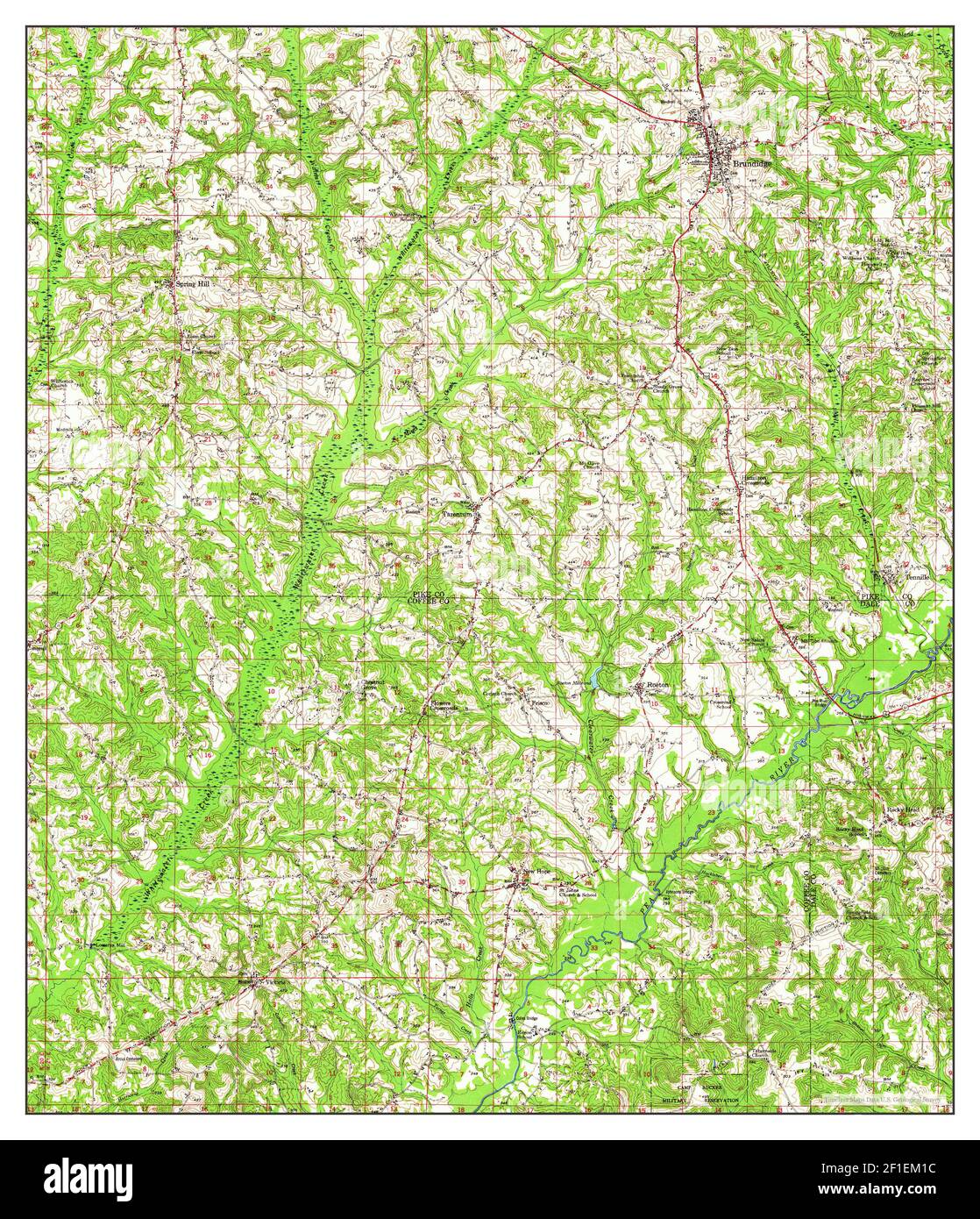 Brundidge, Alabama, map 1948, 1:62500, United States of America by Timeless Maps, data U.S. Geological Survey Stock Photo