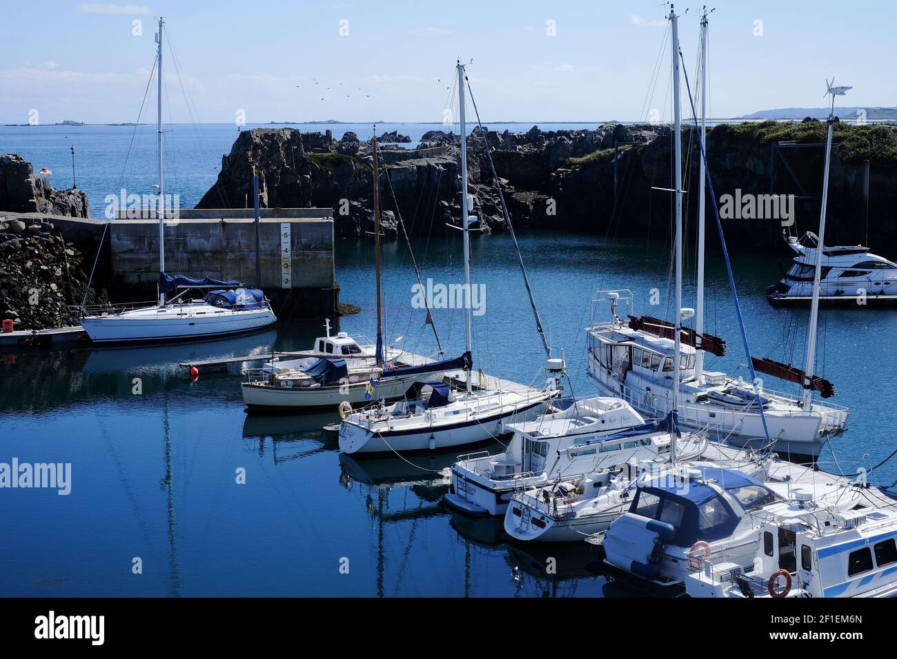 A general view of Beaucette Marina in Guernsey.  Photo credit should read: Katie Collins/EMPICS/Alamy Stock Photo