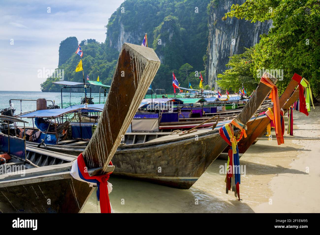 Long tail boats in Ko Hong Island, Thailand. Stock Photo