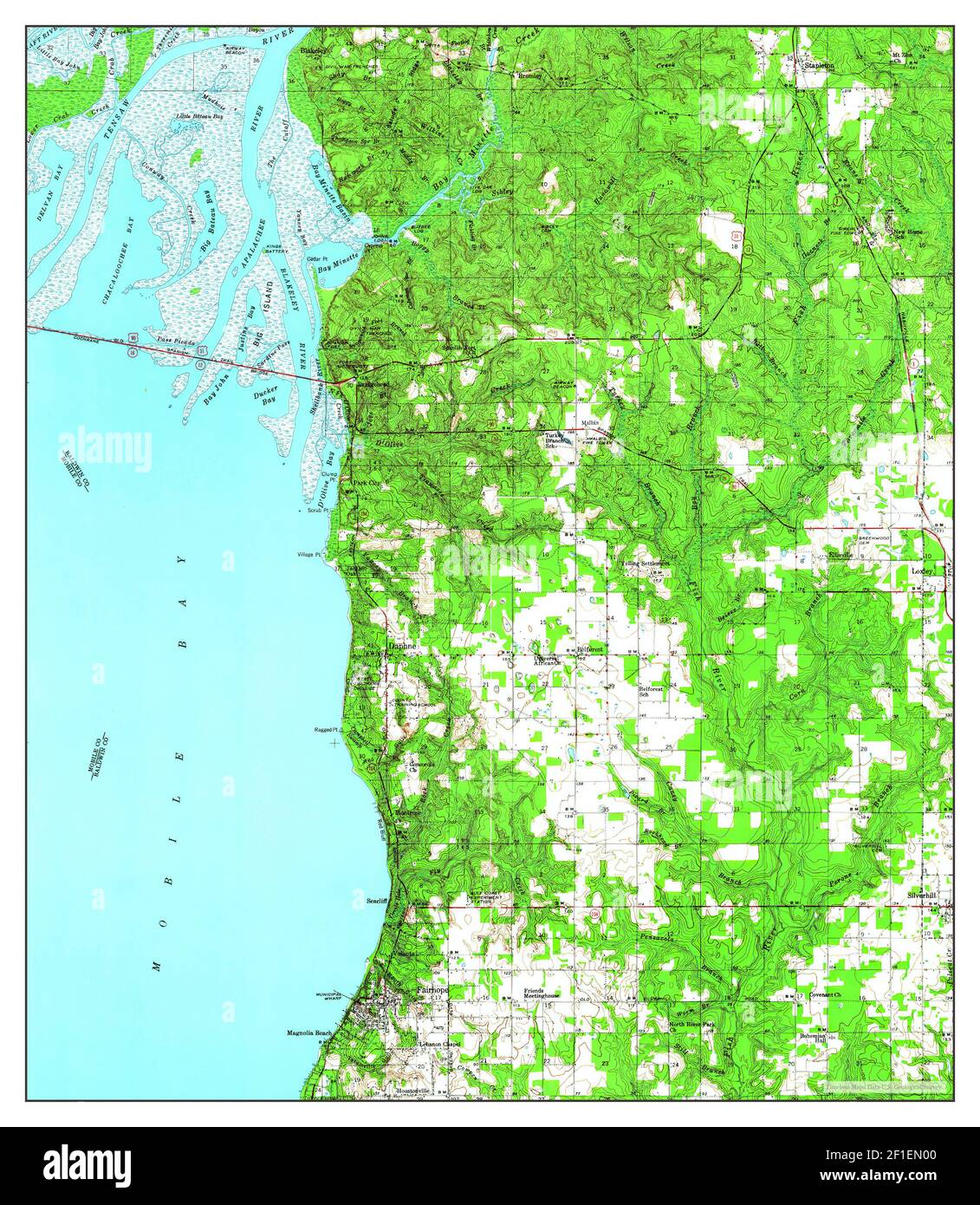 Fairhope, Alabama, map 1941, 162500, United States of America by