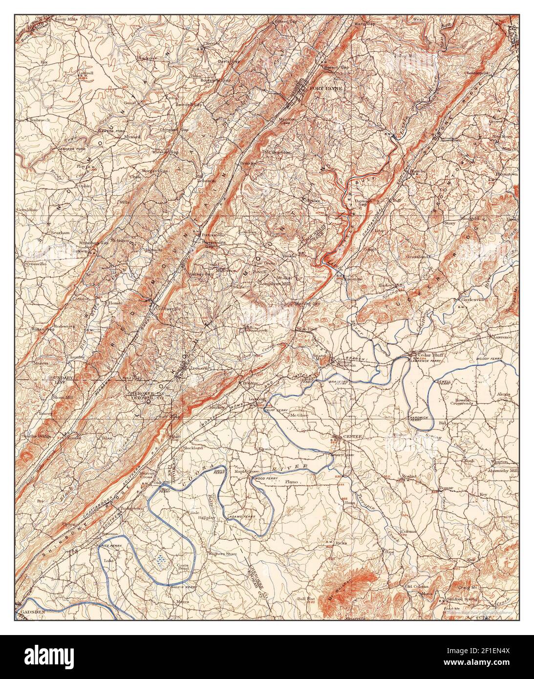 Fort Payne, Alabama, map 1900, 1125000, United States of America by