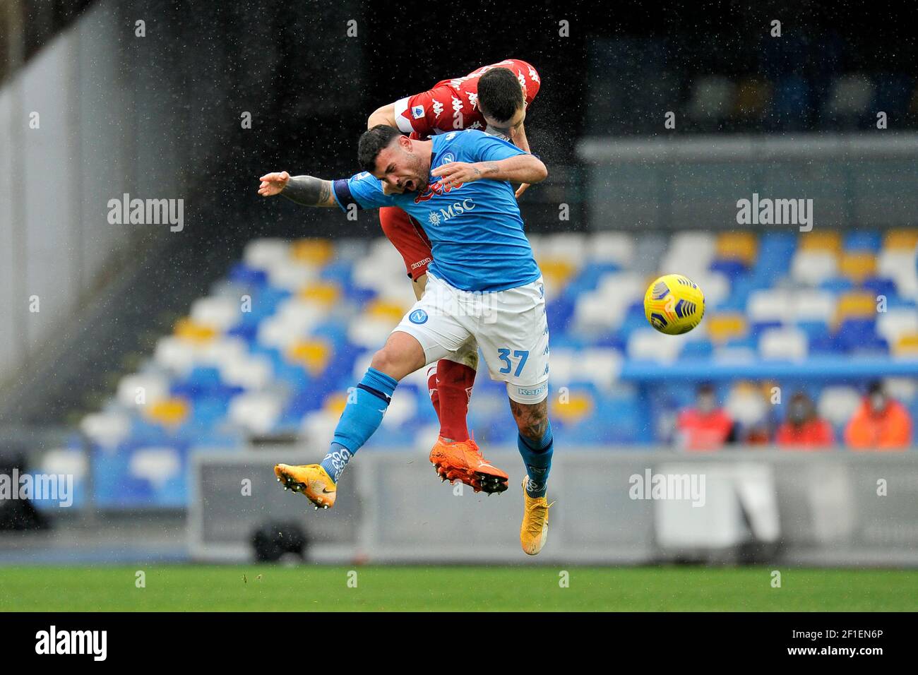 Andrea Petagna player of Napoli, during the match of the Italian football league Serie A between Napoli vs Fiorentina final result 5-0, match played a Stock Photo