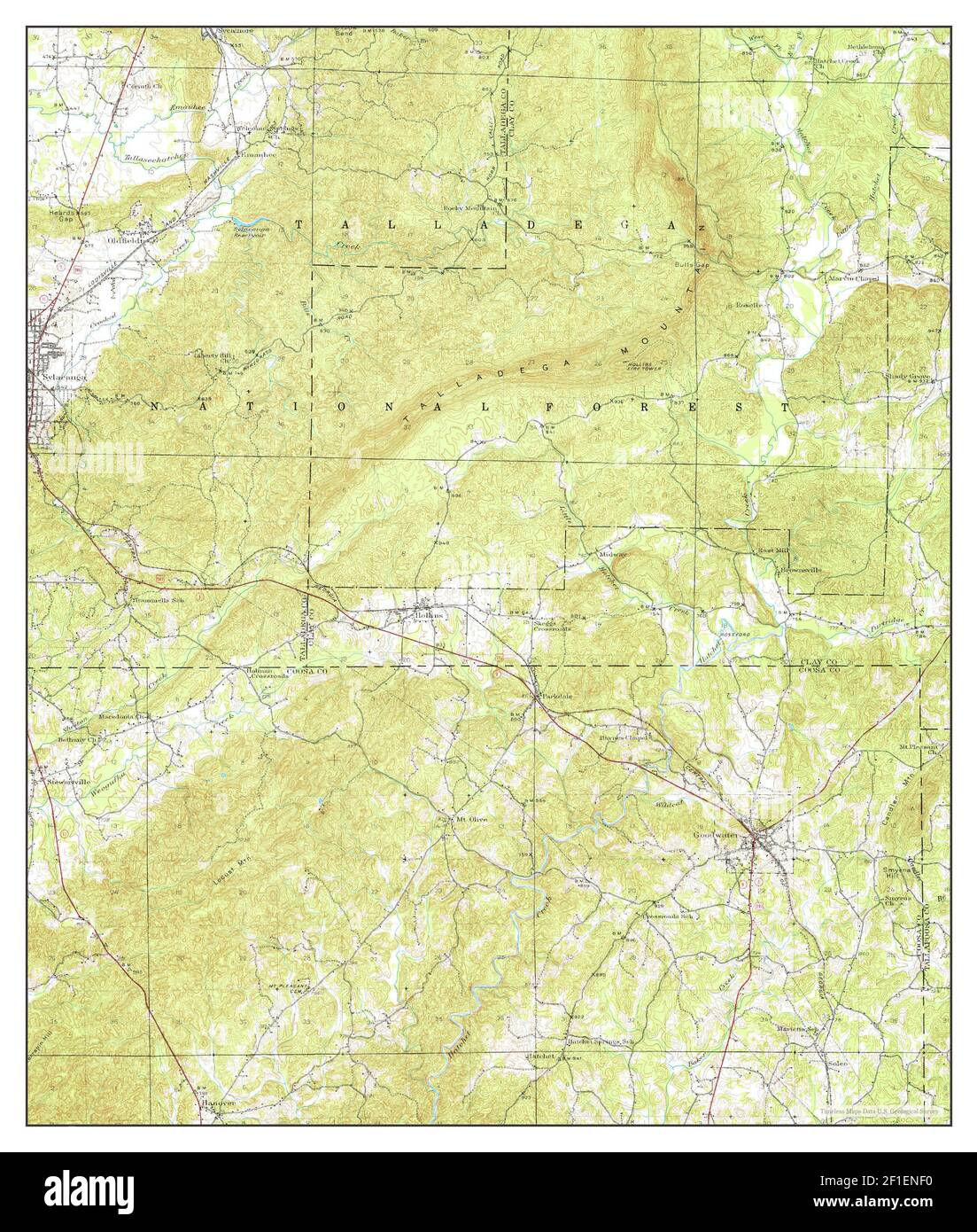 Goodwater, Alabama, map 1944, 162500, United States of America by Timeless Maps, data U.S