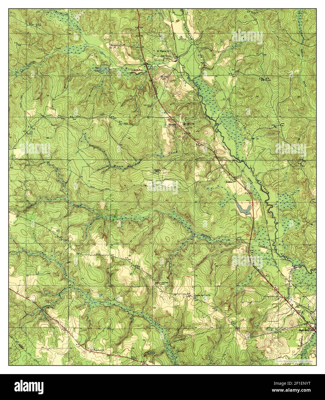 Kushla, Alabama, map 1942, 131680, United States of America by