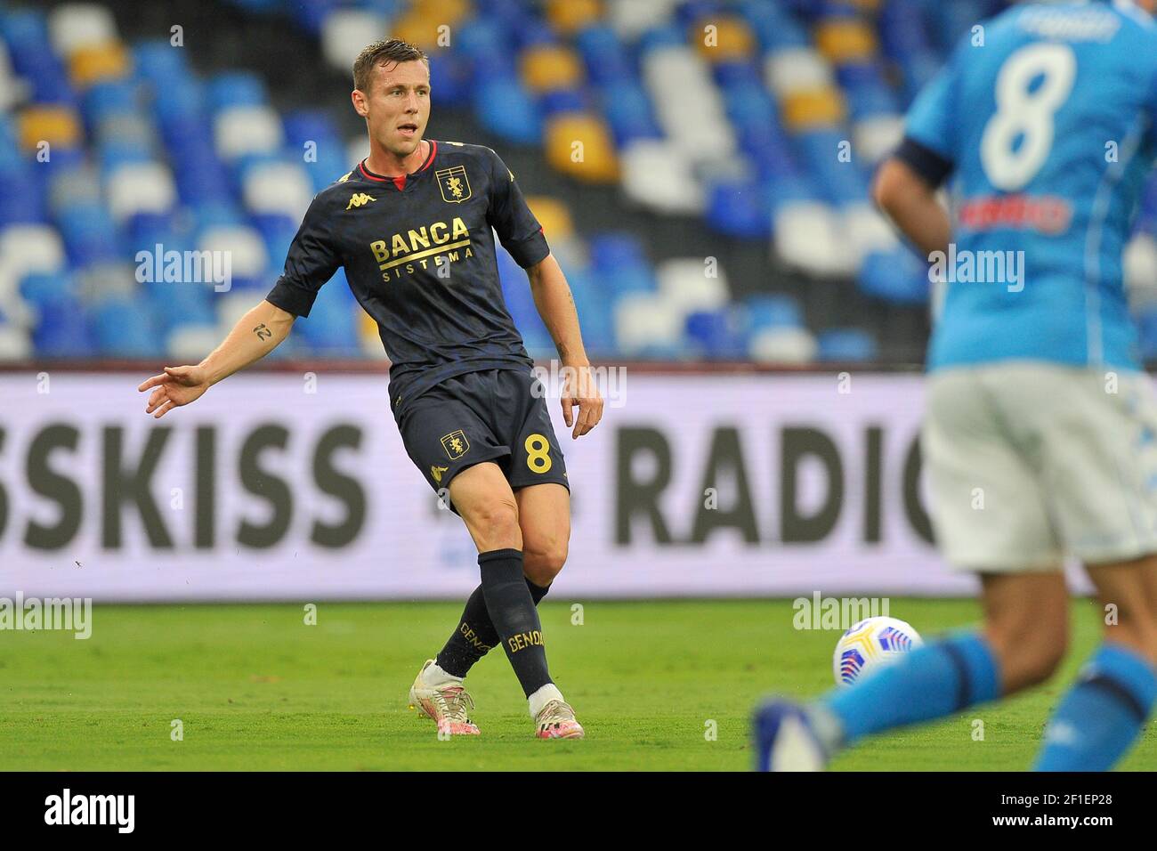 Lukas Lerager player of Genoa, during the match of the Italian SerieA championship between Napoli vs Genoa final result 6-0, match played at the San P Stock Photo