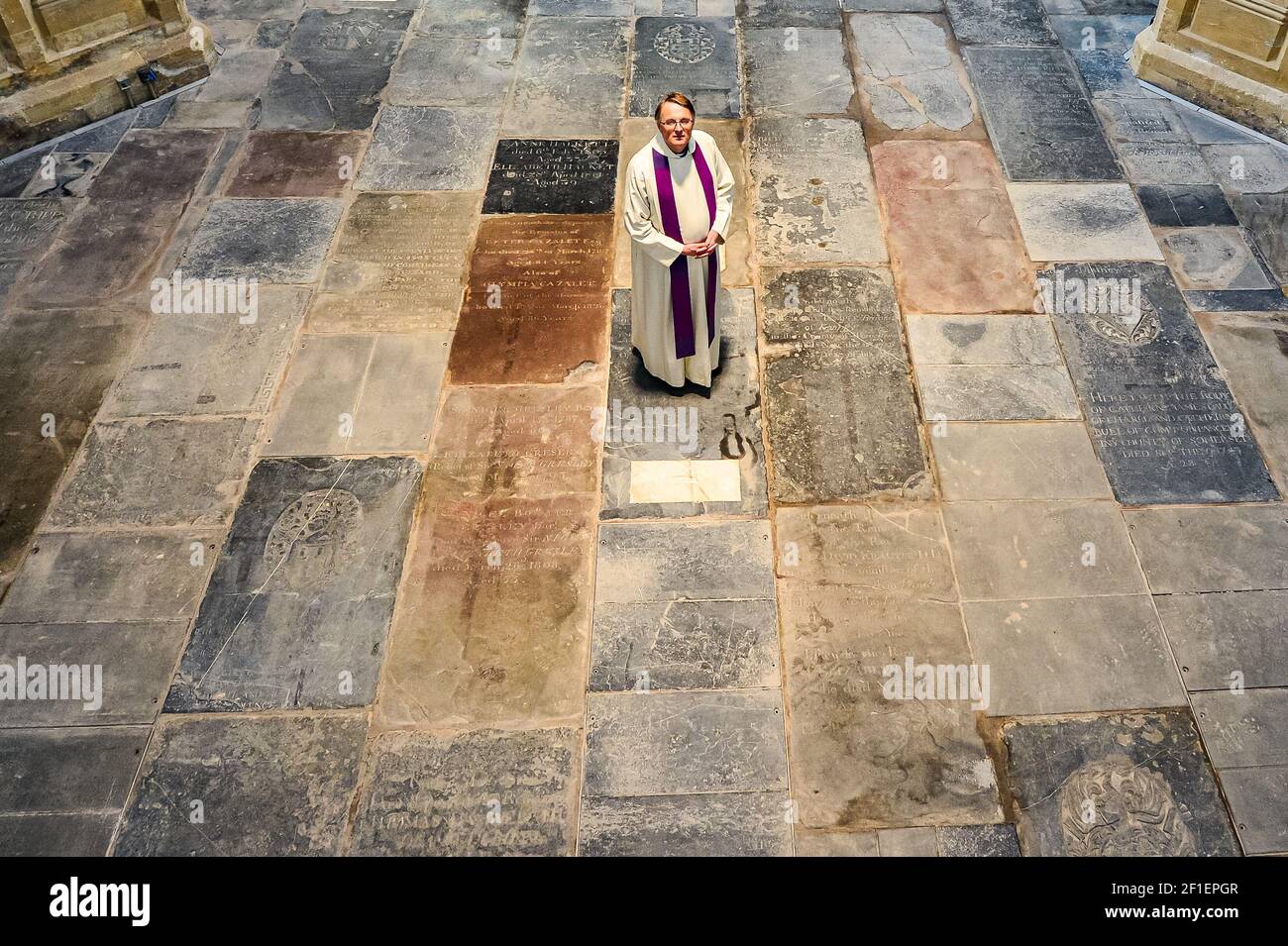 Rector, Canon Guy Bridgewater looks at the completed works inside Bath ...