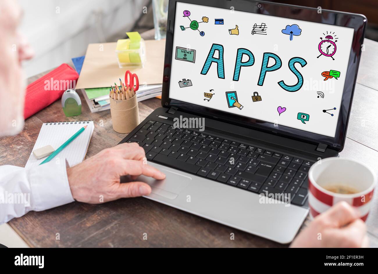 Apps concept shown on a laptop screen Stock Photo