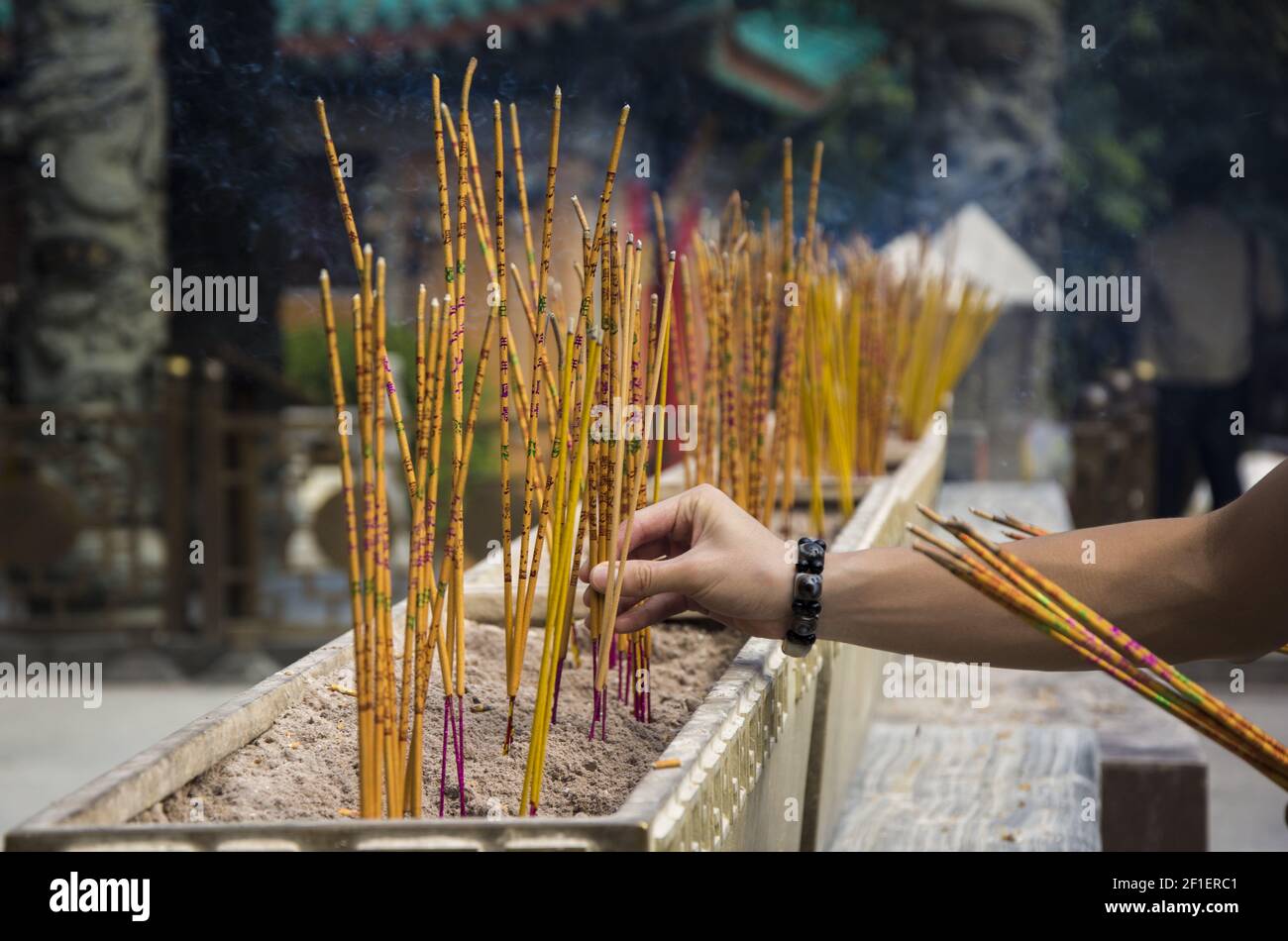 Holy smoke burning incense temple hi-res stock photography and images ...