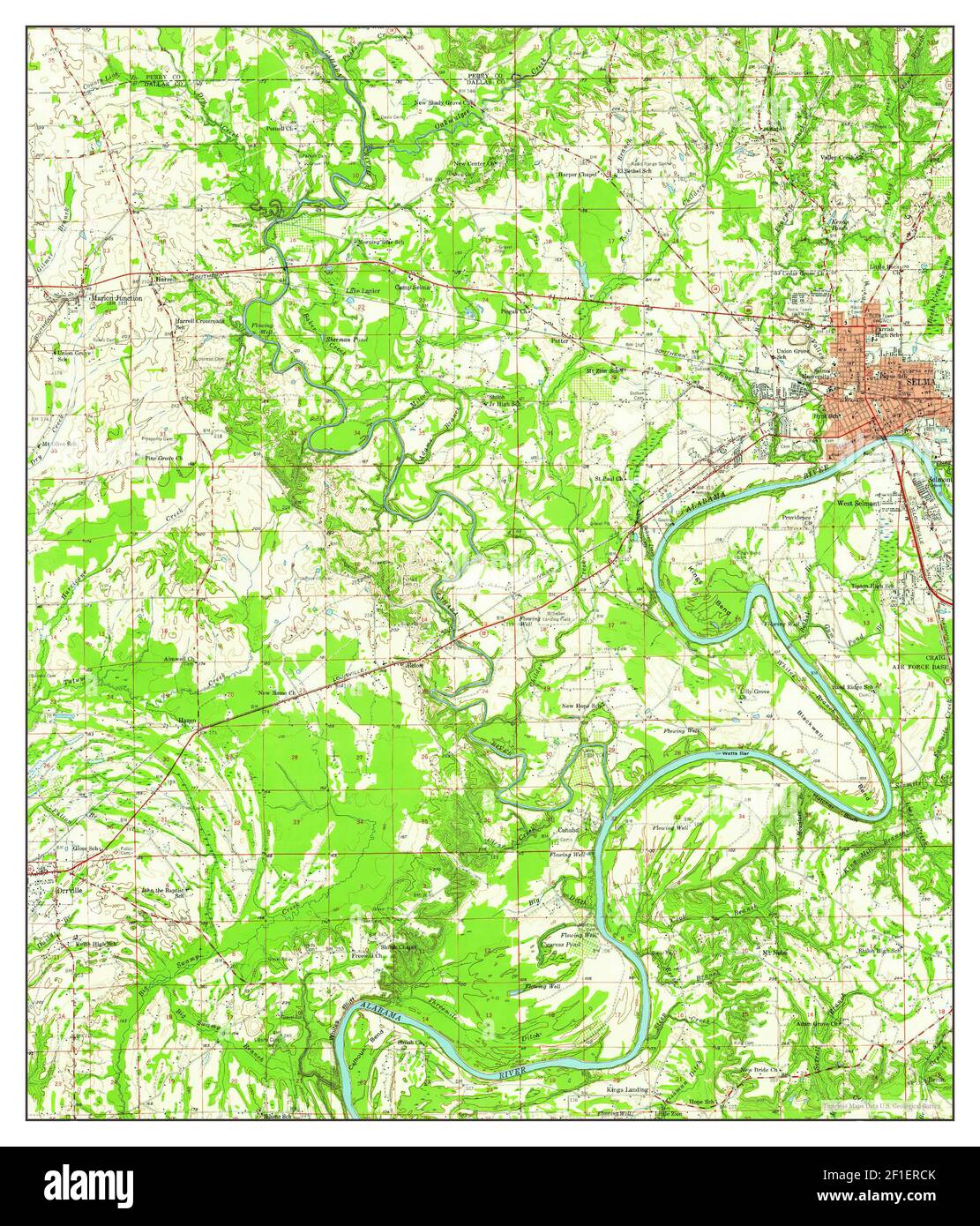 Selma, Alabama, map 1958, 162500, United States of America by Timeless