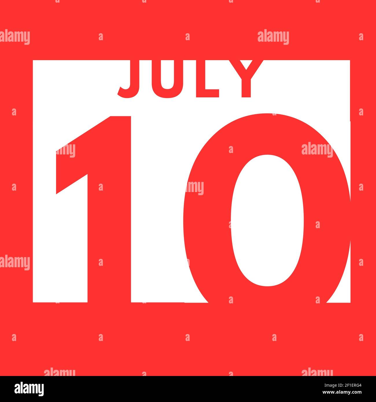 July 10 . flat modern daily calendar icon .date ,day, month .calendar