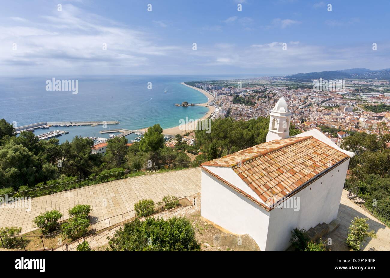 Mediterranean landscape of Costa Brava in Blanes Stock Photo