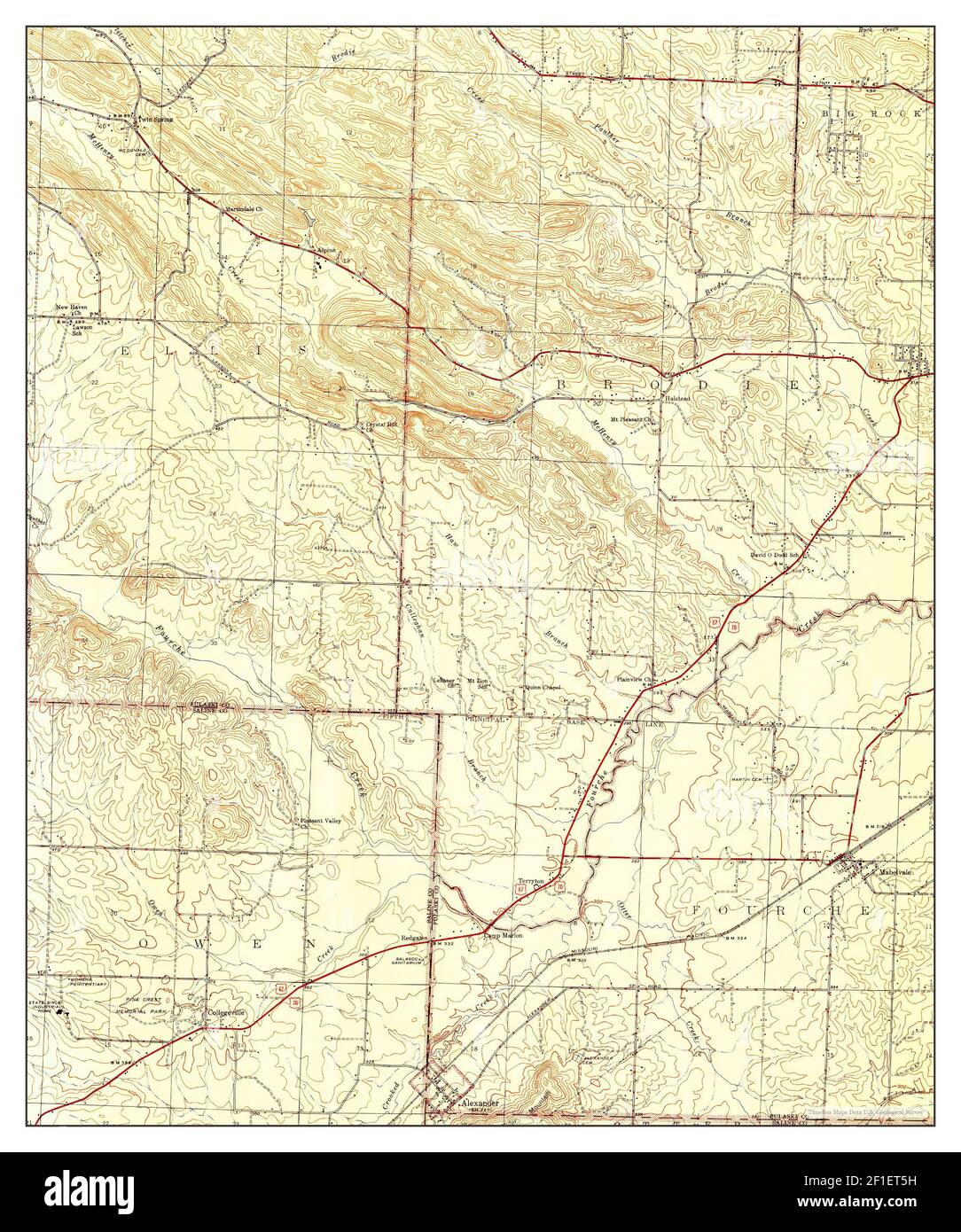 Alexander, Arkansas, map 1944, 131680, United States of America by
