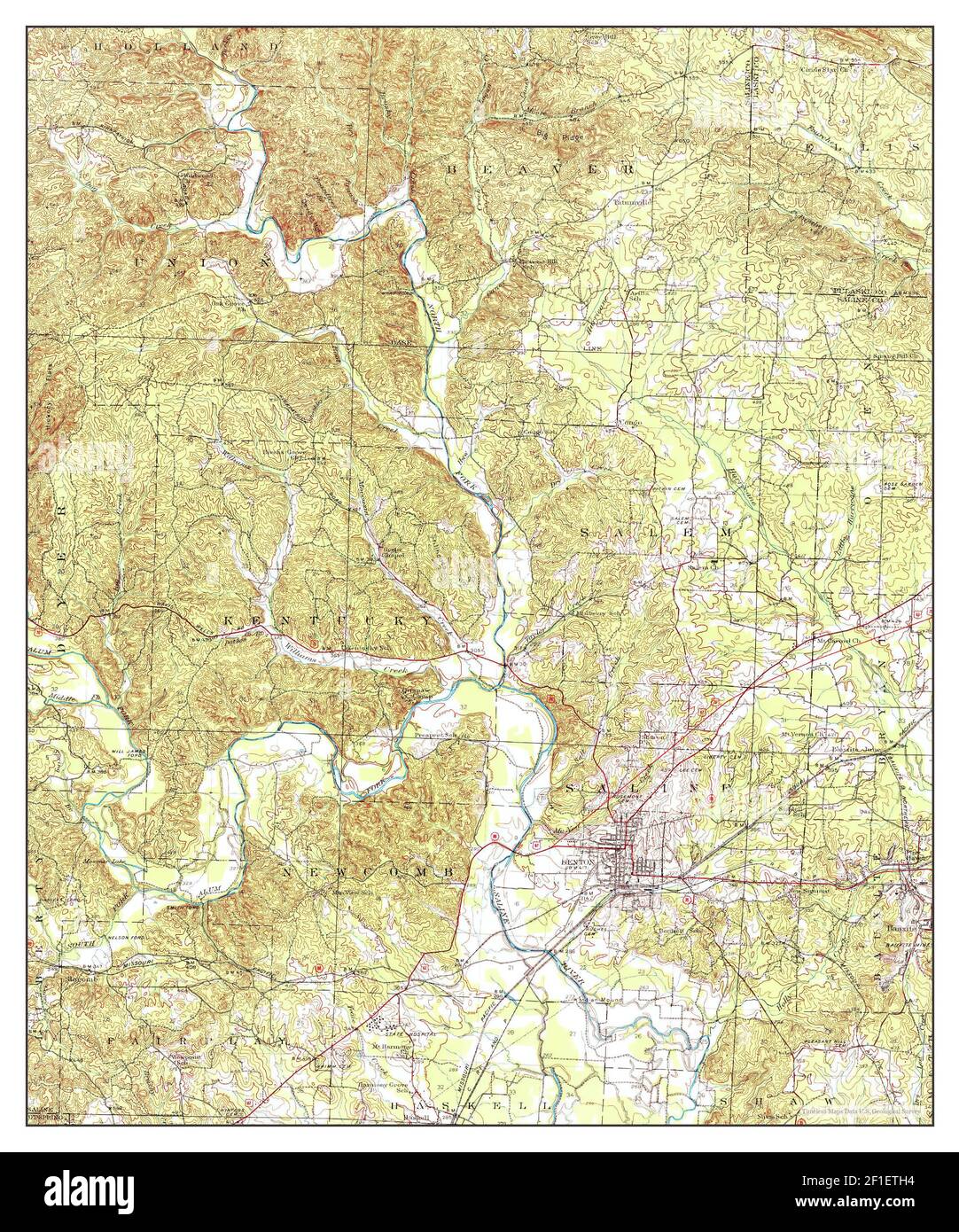 Benton, Arkansas, map 1938, 162500, United States of America by